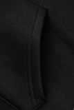 Red Fashion Casual Solid Patchwork Hooded Collar Long Sleeve Dresses