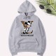 Grey Casual Character Print Letter Hooded Collar Tops