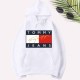 White Casual Print Letter Hooded Collar Tops