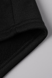 Red Fashion Casual Solid Patchwork Hooded Collar Long Sleeve Dresses