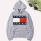 Grey Casual Print Letter Hooded Collar Tops