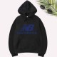 Black Casual Print Letter Hooded Collar Tops