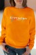 Orange Street Print Letter O Neck Tops