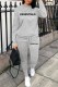 Grey Street Print Letter O Neck Long Sleeve Two Pieces