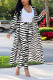 Black And White Fashion Casual Zebra Print Long Sleeve Two-Piece Suit