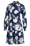 Pink Elegant Print Patchwork O Neck A Line Dresses