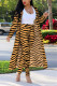 Brown Fashion Casual Zebra Print Long Sleeve Two-Piece Suit