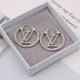 Silver Simplicity Letter Hot Drill Earrings