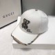 White Vintage Letter Embroidered Hat