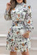 Silver Elegant Print Patchwork O Neck A Line Dresses