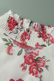 Pink Elegant Print Patchwork O Neck A Line Dresses