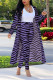 Purple Fashion Casual Zebra Print Long Sleeve Two-Piece Suit