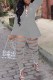 Grey Elegant Letter Ripped Turn-back Collar Long Sleeve Two Pieces