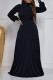 Black Casual Elegant Solid Patchwork Turtleneck Long Sleeve Dresses