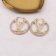 Gold Simplicity Letter Hot Drill Earrings