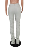 Grey Fashion Solid Boot Cut Bottoms