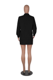 Rose Red Casual Solid Buttons Turndown Collar Long Sleeve Two Pieces