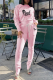Pink Casual Street Print Patchwork Letter O Neck Long Sleeve Two Pieces