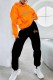 Orange Casual Print Letter Hooded Collar Long Sleeve Two Pieces