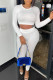 White Casual Solid Patchwork O Neck Long Sleeve Two Pieces