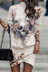 Light Gray Casual Print Patchwork Turtleneck Long Sleeve Dresses
