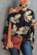 Light Brown Casual Print Patchwork Asymmetrical Half A Turtleneck Tops
