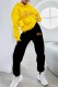 Yellow Casual Print Letter Hooded Collar Long Sleeve Two Pieces
