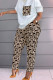Black Apricot Casual Print Patchwork O Neck Short Sleeve Two Pieces