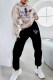 Apricot Street Print Letter Hooded Collar Long Sleeve Two Pieces