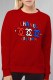 Red Casual Print Letter O Neck Tops