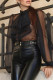 Black Sexy Casual Solid Patchwork See-through Turndown Collar Regular Bodysuits