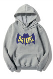 Grey Casual Letter Print Patchwork Basic Hooded Collar Tops