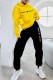 Yellow Street Print Letter Hooded Collar Long Sleeve Two Pieces