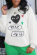 White Street Daily Print Patchwork Letter O Neck Tops