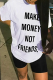 White Street Vintage Print Patchwork Letter O Neck T-Shirts