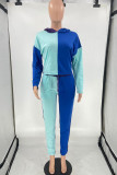 Coffee Casual Sportswear Solid Patchwork Hooded Collar Long Sleeve Two Pieces