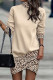 Apricot Casual Print Patchwork Turtleneck Long Sleeve Dresses