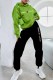 Green Street Print Letter Hooded Collar Long Sleeve Two Pieces