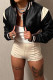 Black Casual Street Solid Patchwork Buckle Outerwear