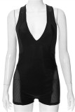 Red Sexy Casual Solid V Neck Sleeveless Skinny Romper