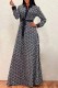 Black Casual Print Letter Turndown Collar Shirt Dress Dresses