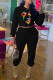 Colour Casual Print Patchwork O Neck Long Sleeve Two Pieces