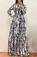 White Casual Print Letter Turndown Collar Shirt Dress Dresses