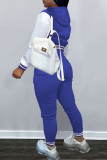 Red Casual Letter Embroidery Patchwork Hooded Collar Long Sleeve Two Pieces