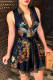 Tibetan Blue Fashion Casual Print Patchwork V Neck Sleeveless Dress