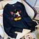 Black Casual Character Print Patchwork O Neck Tops