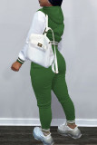 Red Casual Letter Embroidery Patchwork Hooded Collar Long Sleeve Two Pieces