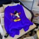 Blue Casual Character Print Patchwork O Neck Tops