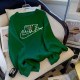 Green Casual Print Letter O Neck Tops