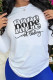 White Casual Letter Print Basic O Neck Long Sleeves T-Shirts